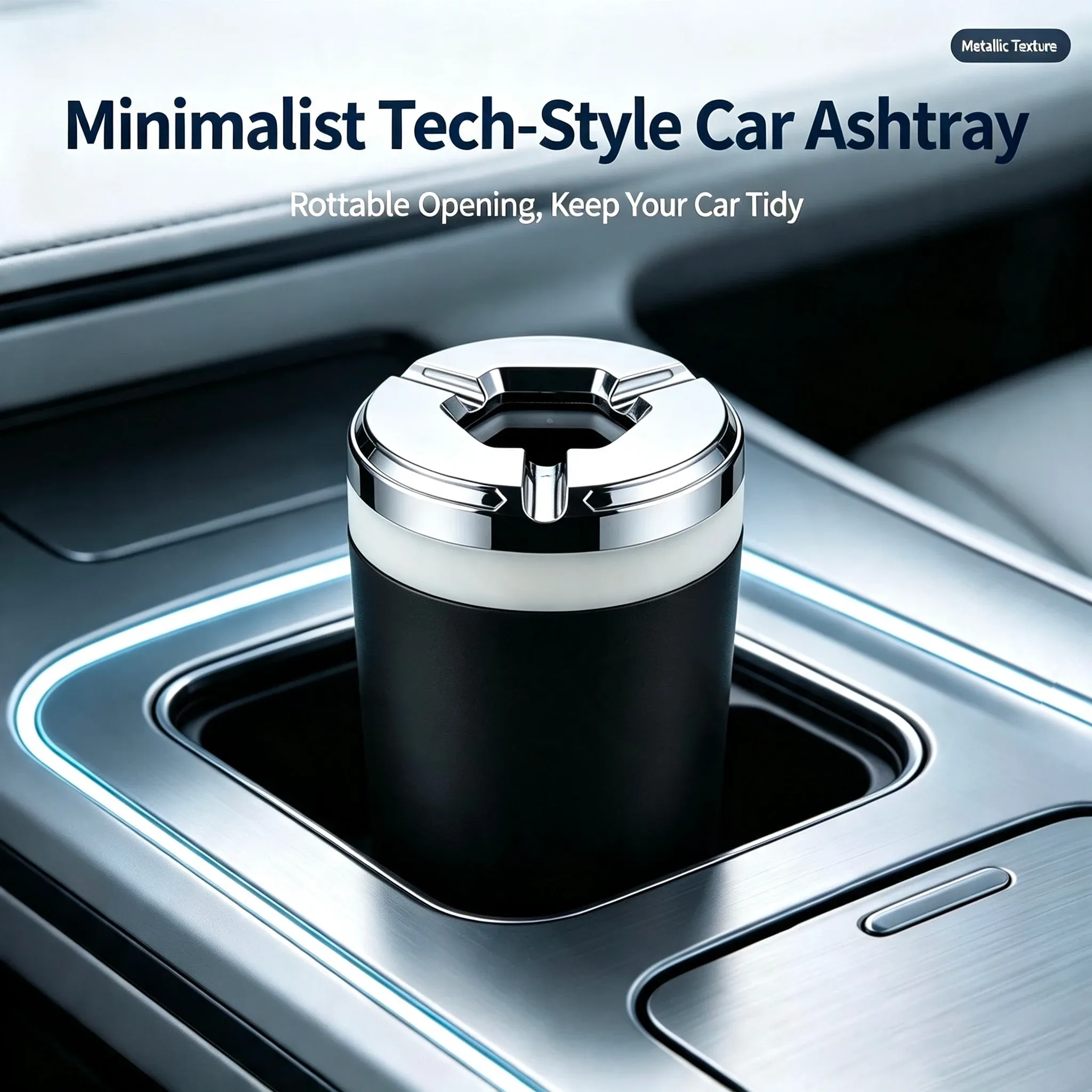 2PCS 2026 New Car Ashtray Anti Ash Flying Sealed Rotating Car Ash Tray Dustproof Interior Accessories