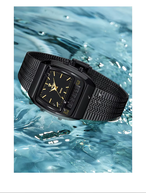 Unisex Luxury Dual-Display Quartz Waterproof Watch