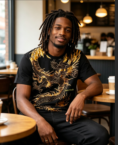 Mens Golden Dragon Streetwear
