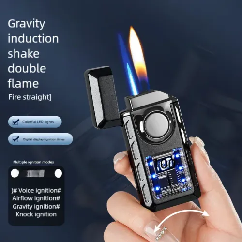 Black technology induction lighter trend, voice controlled lighter, cigarette lighter, fast charging lighter