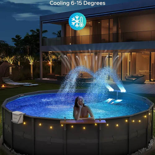 Swimming Pool Double ended Pool Colorful Luminous Fountain Waterfall