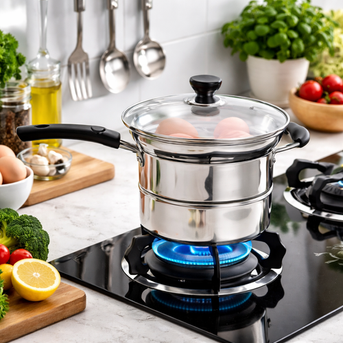 Connox 3in1 Multifunctional Stainless Steel Cooking Pot for Steaming and Frying with Filter and Non-stick Pan