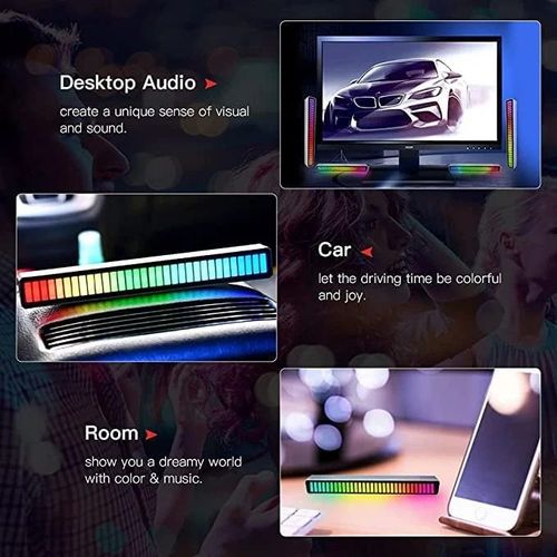 Wireless RGB light strip activated by sound.