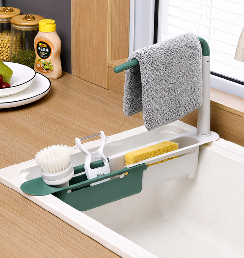 Sink Drain Rack Storage Basket Kitchen Gadgets Telescopic Sink Shelf Sinks Organizer Soap Sponge Holder Accessories Tool