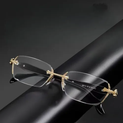 Frameless Glasses for Women Men Anti Radiation Photochromic Fashion Alloy Transition Eyeglasses