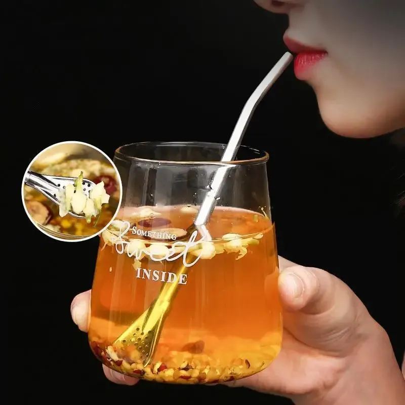 10Pcs Detachable Bombilla Filter Straw Stainless Steel Reusable Yerba Mate Tea Spoon Straw Bar Accessories