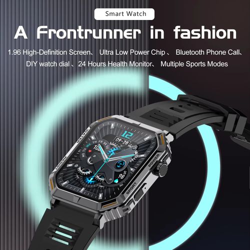 Sports smartwatch BT call fitness tracker 1.96-inch full touch screen smart men's bracelet ﻿