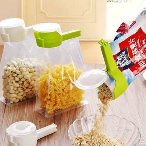 Clips for Food Food Storage Sealing Clips with Pour Spouts Kitchen Chip Bag Clip Plastic Cap Sealer Clip Kitchen Storage