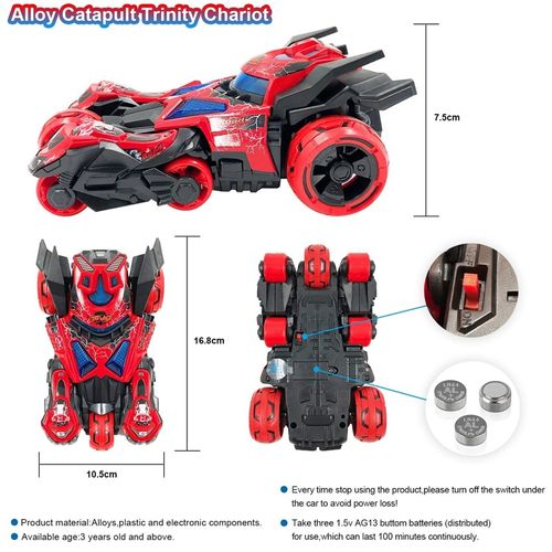 Three-in-One Alloy Bullet Shooting Car with Elastic Band, Lights, Music, and Cool Model