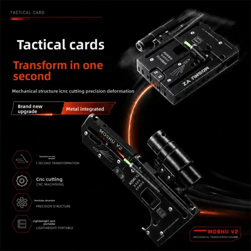 Metal MagaPivot Card EDC Pocket Fold Slingshot Card Portable High-Precision Launcher Aiming Specific Pullback Qutdoor Sport EDC