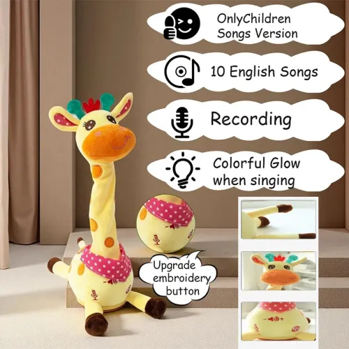 Electronic plush dancing toy talking and singing giraffe toy
