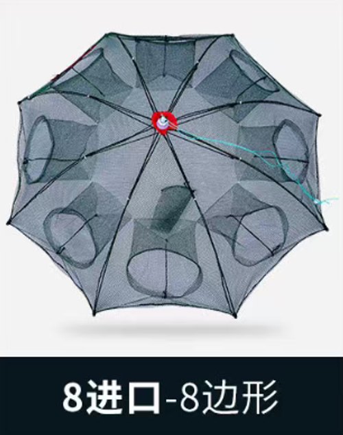 Durable Nylon Mesh Magic Fishing Trap Green Foldable Shrimp Cage Easy Throw Full Automatic Crab Fish Net Outdoor