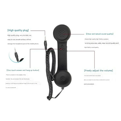 Type-C Retro-style communication device Fun handset-shaped earphone