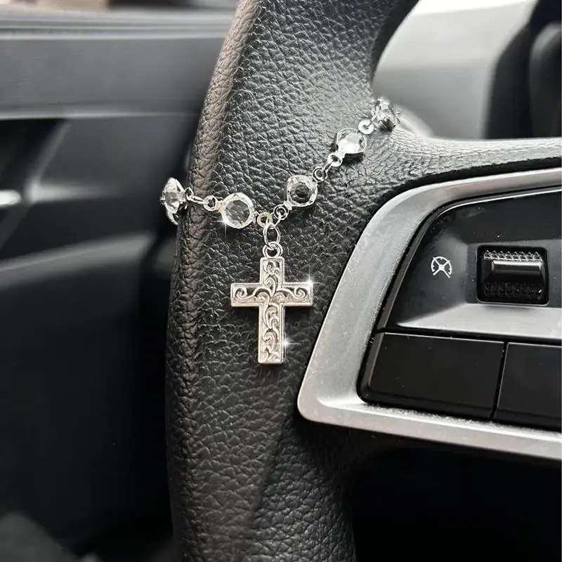3PCS Exquisite Sparkling Rhinestone Bow Chain Charm Unique Bracelet Pendant DIY Jewelry Making Car Steering Wheel Decor Accessory