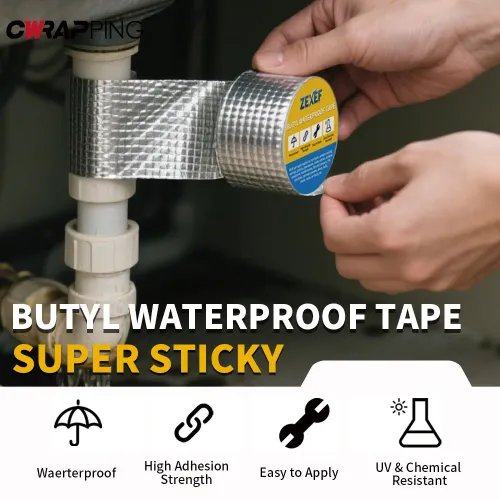 Waterproof Self Tape High Temperature Resistance Aluminum Foil Thicken Butyl Tape Wall Pool Roof Crack Duct Repair Sealed Tape