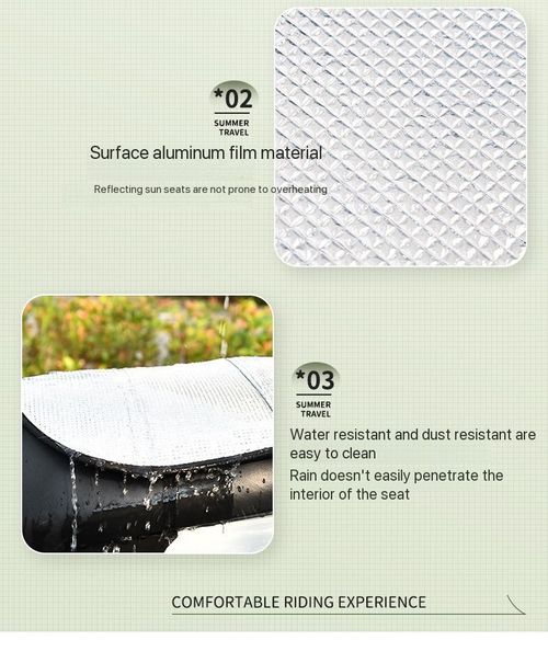 2pc Anti-Scald Electric Scooter Seat Cover — Waterproof, Dustproof, Sun-Resistant, and Heat-Insulating — Foldable & Universal-Fit Rain Cover