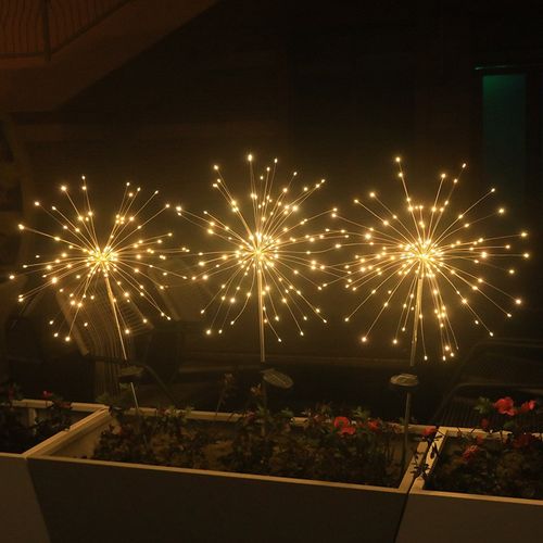 90LED Solar Fireworks Light Outdoor Fairy Garden Lights 8 Lighting Modes DIY Starburst Solar Lamps Holiday Decorative Lights