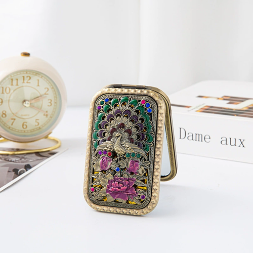 Retro makeup double-sided mirror