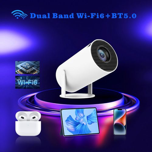 Smart HY300 Projector 1080P HDR10 4K Supported Portable Mini WiFi Bluetooth Projector with Screen Mirroring Outdoor Movie Theate