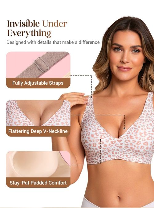 Wireless Womens Comfortable Wireless Bras Push Up Bralettes Seamless Tshirts Bras Deep V Everyday Bras