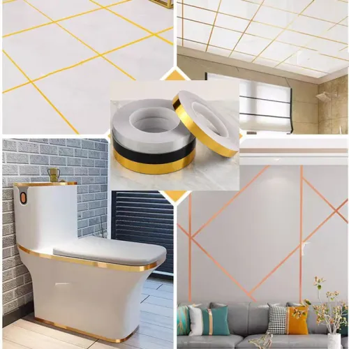 50M Ceramic Tile Mildewproof Gap Tape Decor Gold Silver Black Self Adhesive Wall Tile Floor Tape Sticker Home Decorations