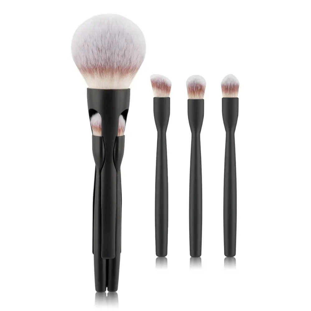 4Pcs 4 in-1 Makeup Brush Set Magnetic Suction Powder Blusher Brush Travel Makeup Brushes Soft Concealer Brush