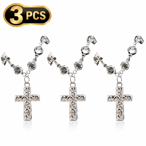 3PCS Exquisite Sparkling Rhinestone Bow Chain Charm Unique Bracelet Pendant DIY Jewelry Making Car Steering Wheel Decor Accessory