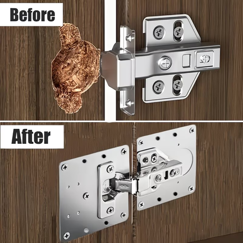 Cabinet Hinge Repair Plate with Screws