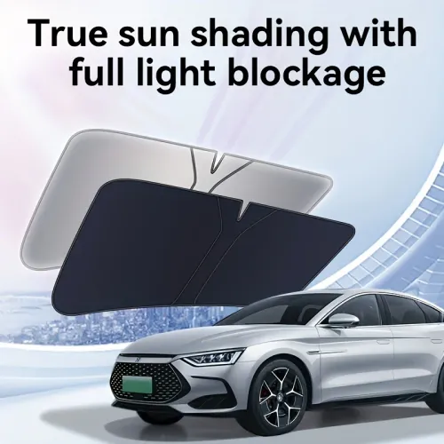 Portable car sunshade, upgraded thick sunshade, single piece car windshield sunshade, easy to install and foldable storage