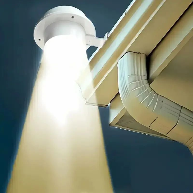 2PCS Solar Outdoor LED Gutter Lights, Adjustable Water-Resistant Smart Light Control Sensor Lamp, Auto-Off for Garden Stair Garage, Perfect Christmas Thanksgiving Gift (White Tube)
