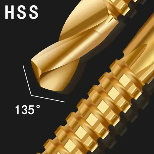 6 Pack Titanium Coated HSS Twist Drill Bits, 3-8mm Serrated Side Cutting Drill Bit for Woodworking Tools For use with an electric drill