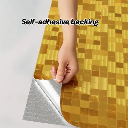 300cm*40cm Golden striped wallpaper, modern metal wall panel, suitable for bedroom, living room, TV background wall and home decoration
