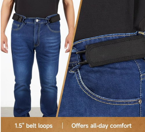 Upgraded Adjustable Buckleless Belt Hook Elastic Velcro Waist Buckle Waist Belt