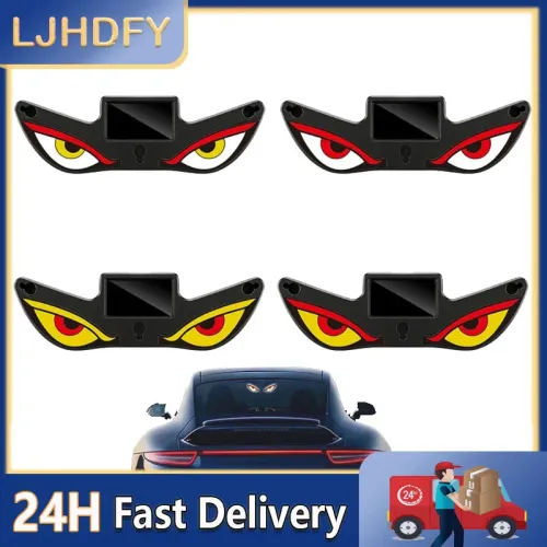 Car Solar Neon Warning Light Demon Eye LED Breathing Atmosphere Lamp with Suction Cup Light Sensor Type C