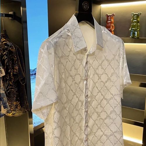 White Ice Silk Short Sleeve Top (Affordable Luxury Style)