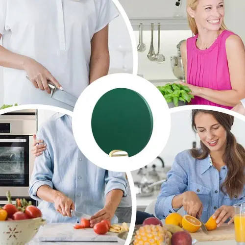 Double-Sided Round Kitchen Cutting Board – Mold-Proof PE, Non-Slip, Standable