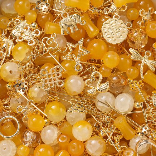 Metal glass beads mixed color scattered beads round beads random mixed colors 100g about 100 pieces