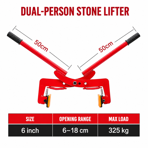 Handheld Rod Type Stone Lifting Clamp Double Person Carry Plier For Marble Flat Stone Curb Side Stone Lifting Handling Thickened