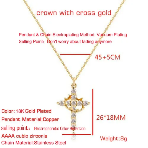Cross Crown Necklace