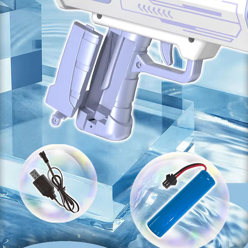 Bazooka bubble gun, 69-hole bubble machine gun, including 2 bottles of bubble water, 20 packs of bubble liquid