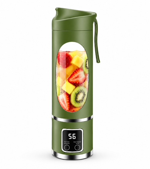 450ml Portable Juicer Blender Cup 12 Stainless Steel Blades 3 Speed Modes USB Charging Digital Screen Travel Smoothie Maker Rechargeable Mini Fruit Juice Mixer Easy To Clean For Sports Office Camping