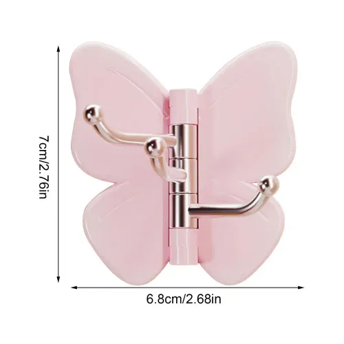 10pcs Butterfly Adhesive Hooks 3-Branch Rotating Adhesive Hat Hanger Towel Hook for Clothes Robes Towels Coats Hats Bags Keys Home