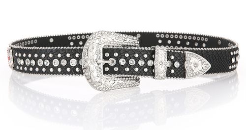 Full Diamond Cross Wide Crystal Belt