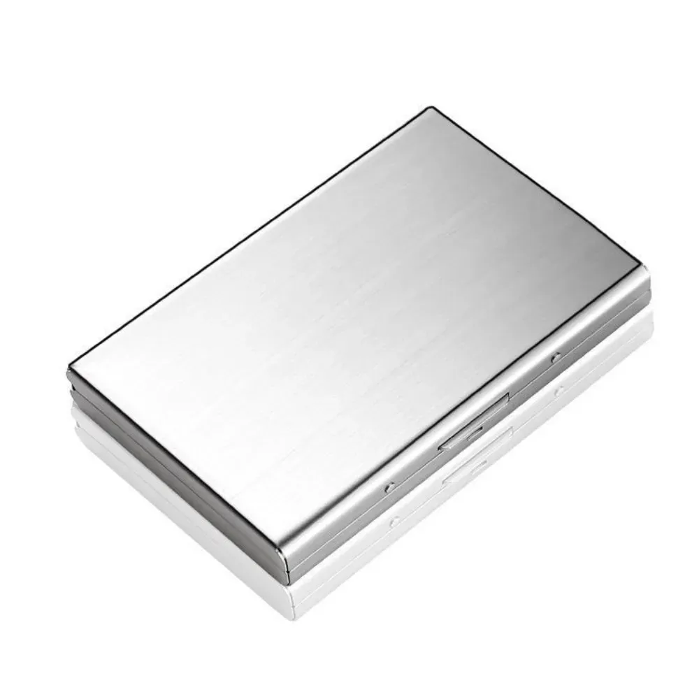10 Slots Stainless Credit Card Holder Men Slim Anti RFID Travel ID Cardholder Debit Box Women Wallet Metal Case Porte Carte