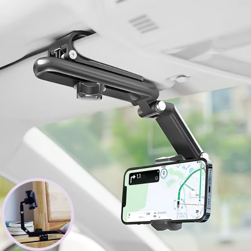 Universal Phone Holder 360° Rotating Sun Visor Multifunctional Phone Holder for Car