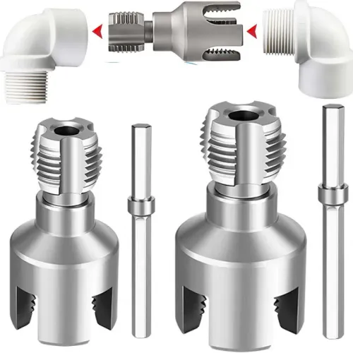 3PCS Heavy-Duty PVC Plastic Pipe Threading Tool Kit Male & Female Threads for PVC PPR MPP Pipes