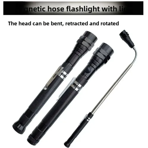 360 Degree Rotation Magnetic LED Work Light Flexible Design Telescoping Extensible Telescopic Flashlight Long Goose Neck
