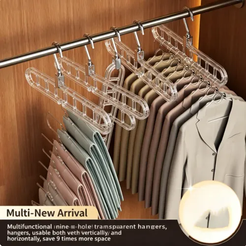 9-hole Clothes Hanger Organizer Space Saving Hanger Multi-function Folding Magic Hangers Drying Racks Scarf Clothes Storage