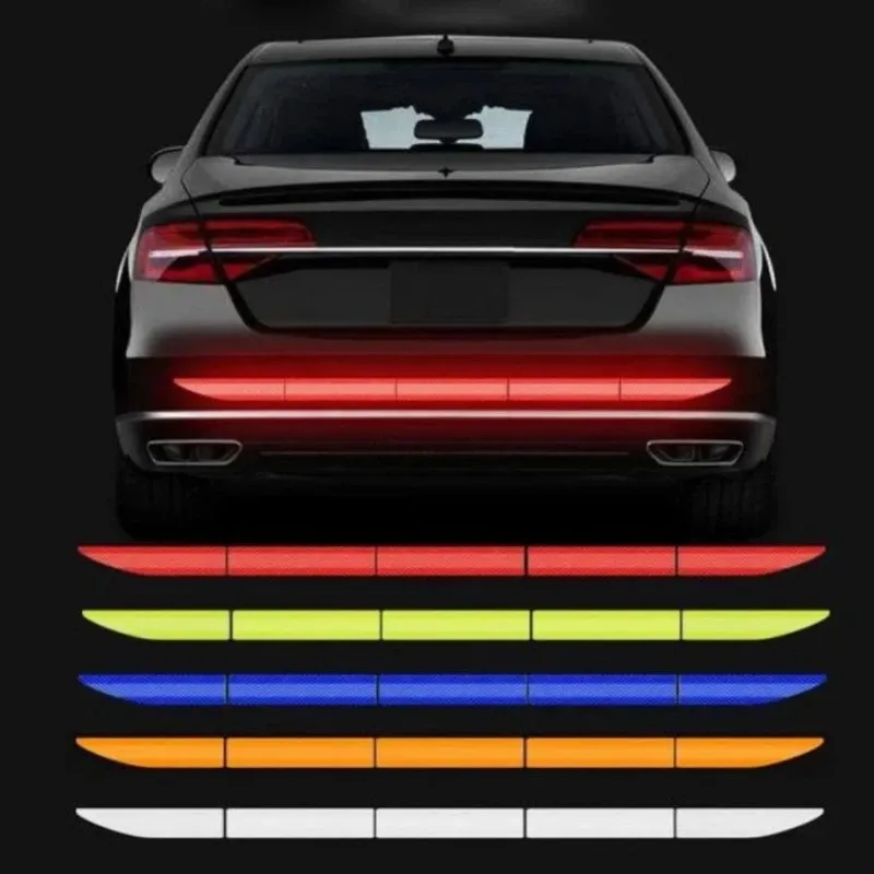5PCS Car Sticker Reflective Warning Safety Tape Anti Collision Warning Reflective Stickers Automobile Trunk Reflectante Accessories