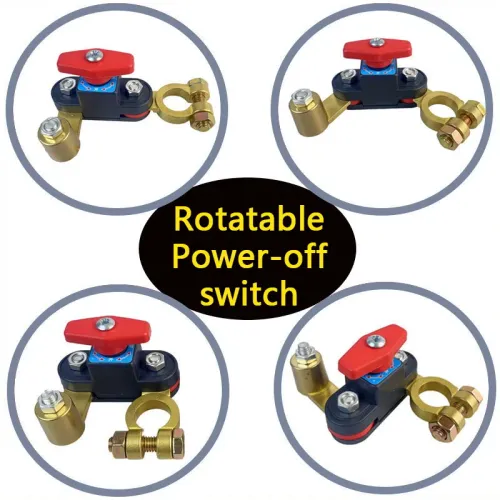 Car Battery Disconnect Switch, 12-24V Heavy Duty Master Kill Switch with Bidirectional Rotatable Joint